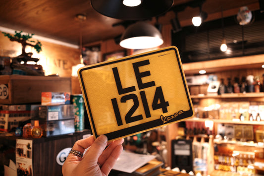 AVOCADO LEATHER STYLE PLATE - Avocado leather motorcycle license plate