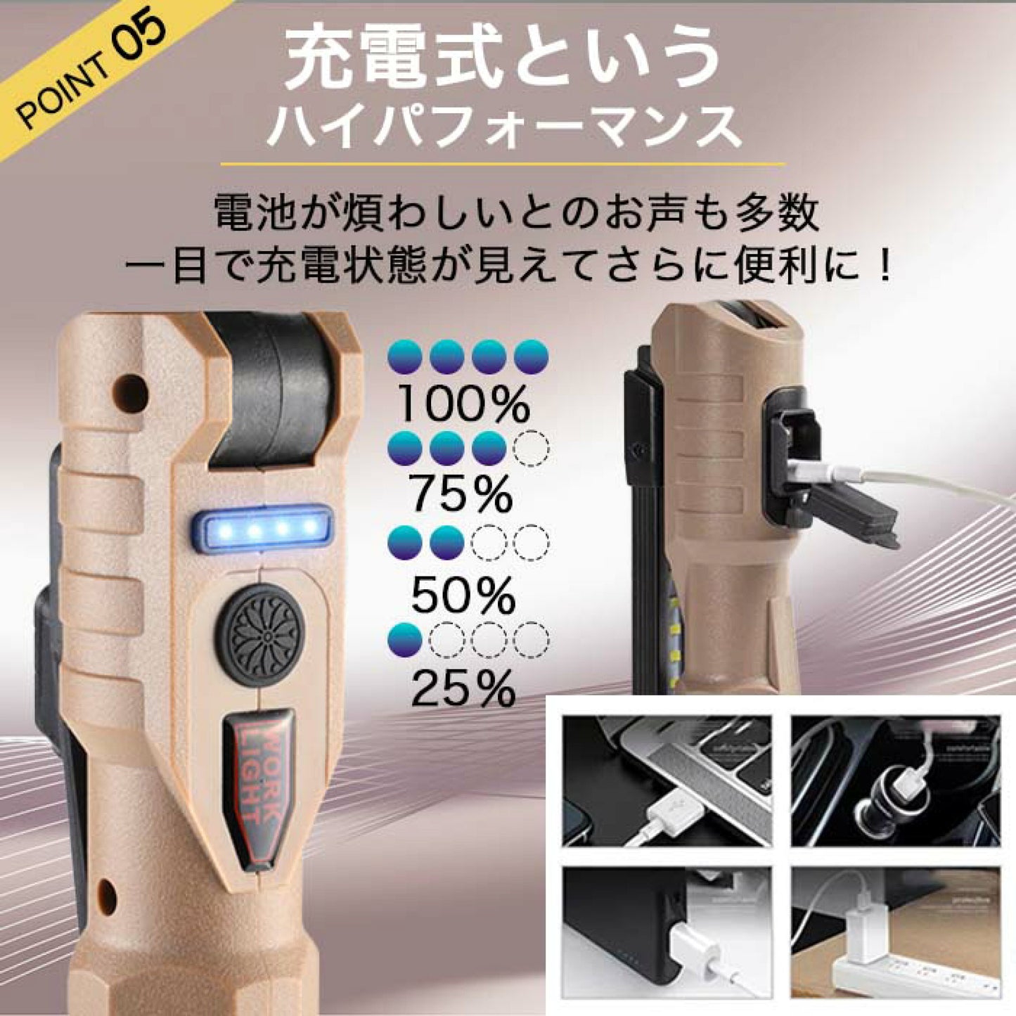 COB LED outdoor work light flashlight