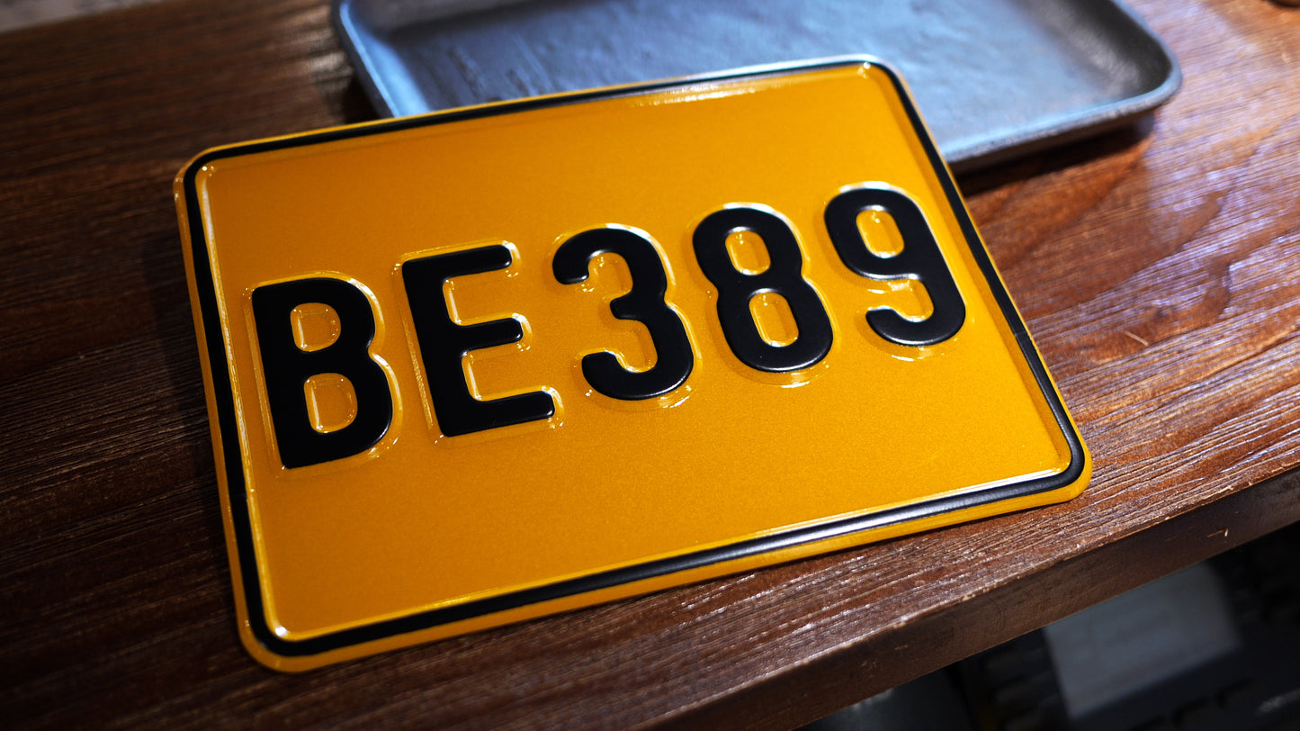MADE IN ENGLAND - British aluminum alloy motorcycle license plate