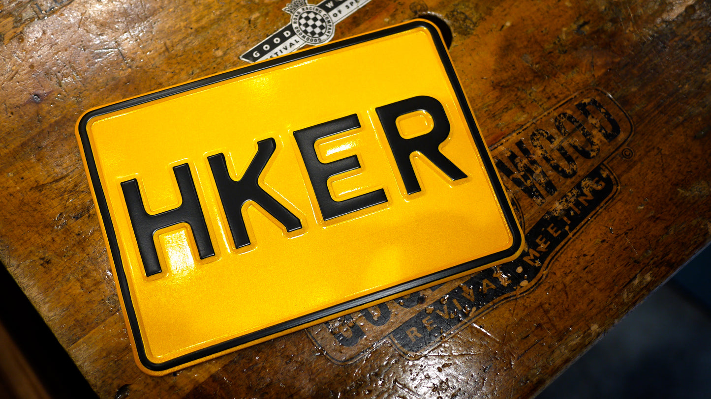 MADE IN ENGLAND - British aluminum alloy motorcycle license plate