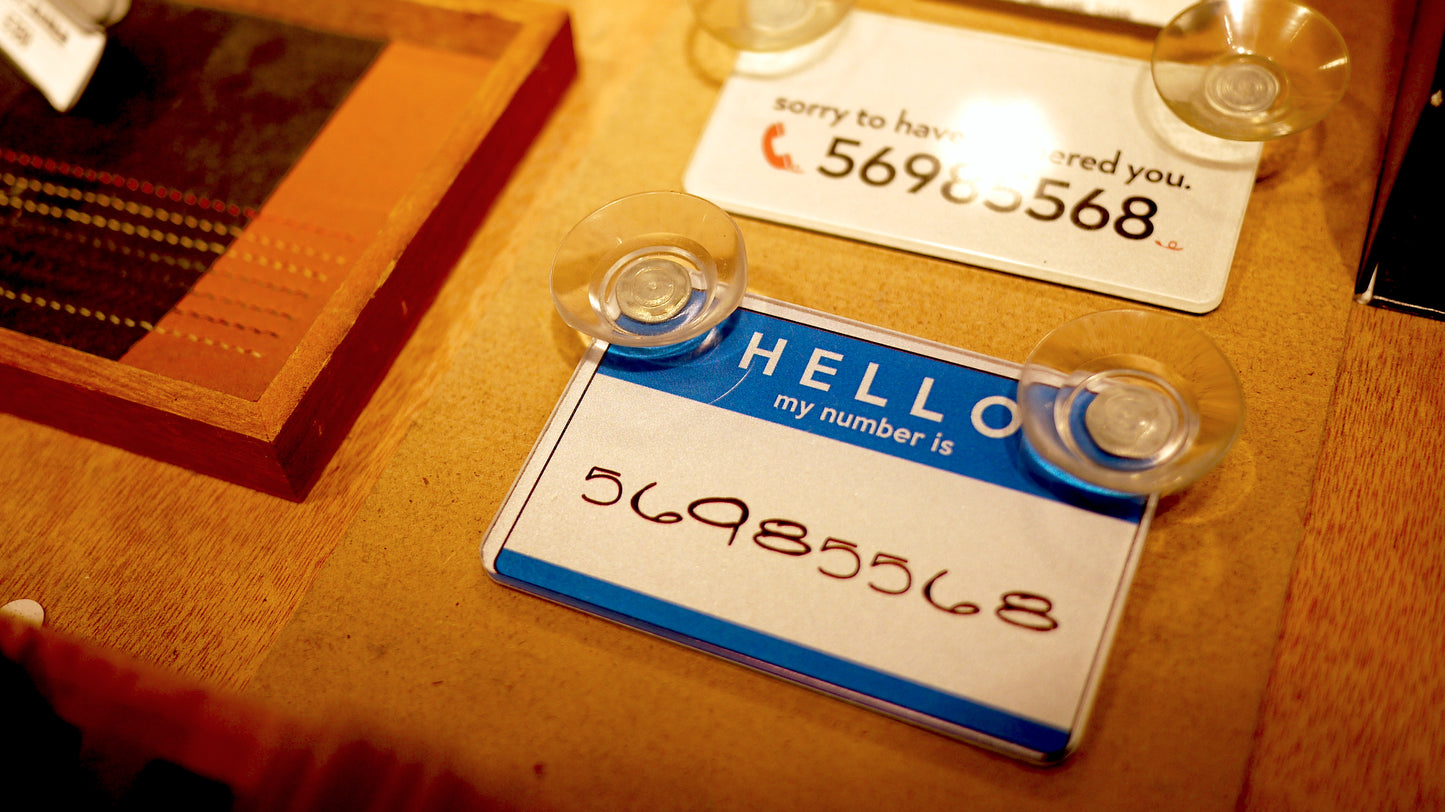 Phone Number plates - Car Phone Contact Plates
