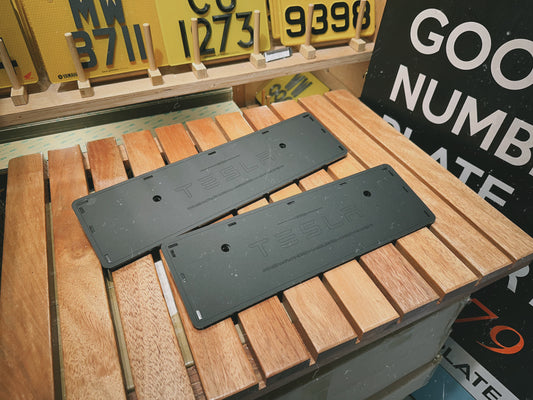 TESLA dedicated short license plate holder