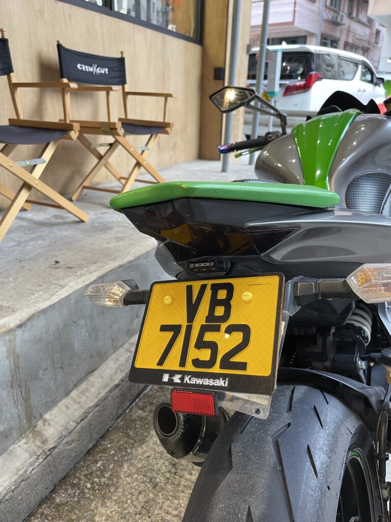 AVOCADO LEATHER STYLE PLATE - Avocado leather motorcycle license plate
