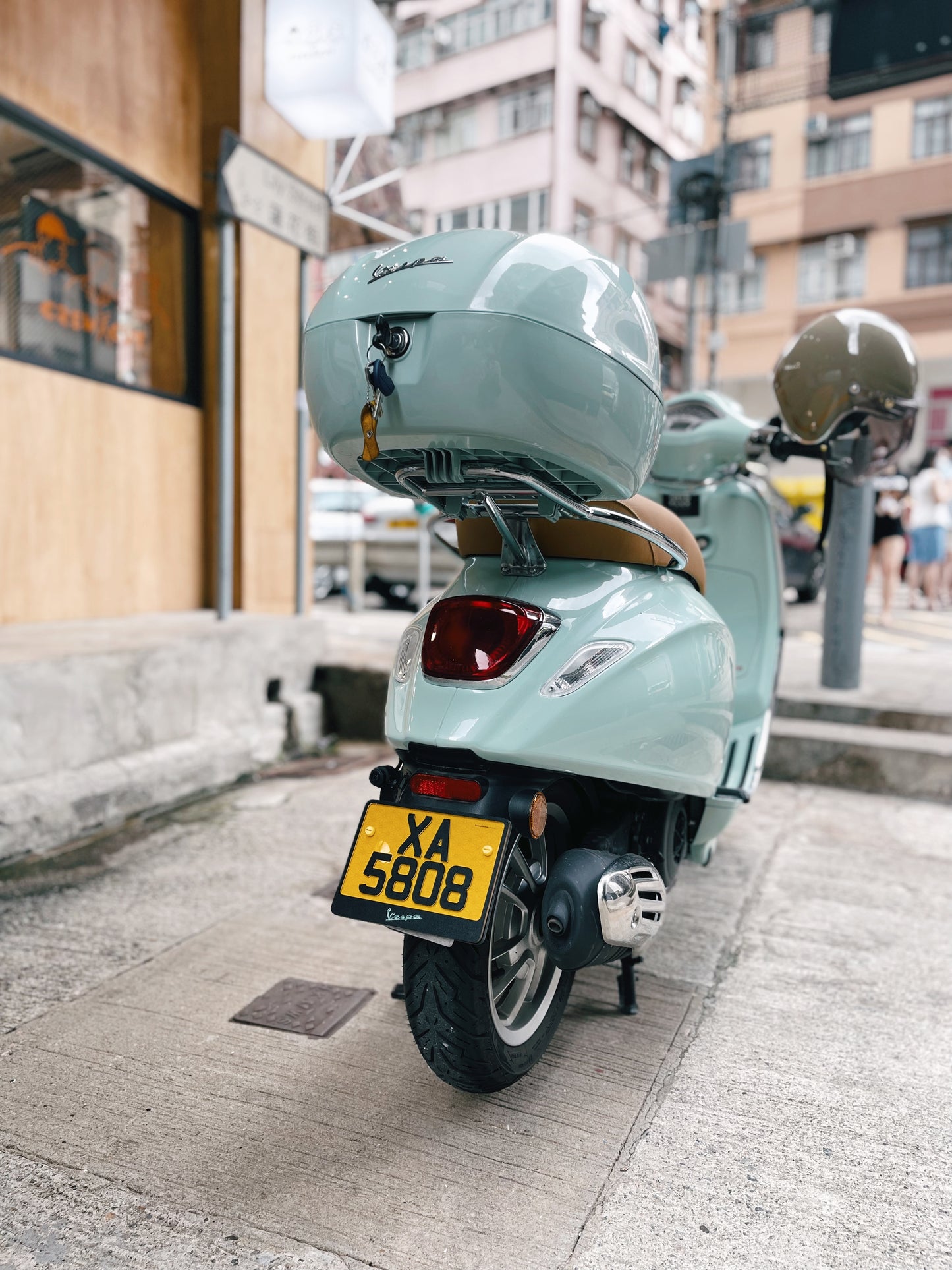 AVOCADO LEATHER STYLE PLATE - Avocado leather motorcycle license plate