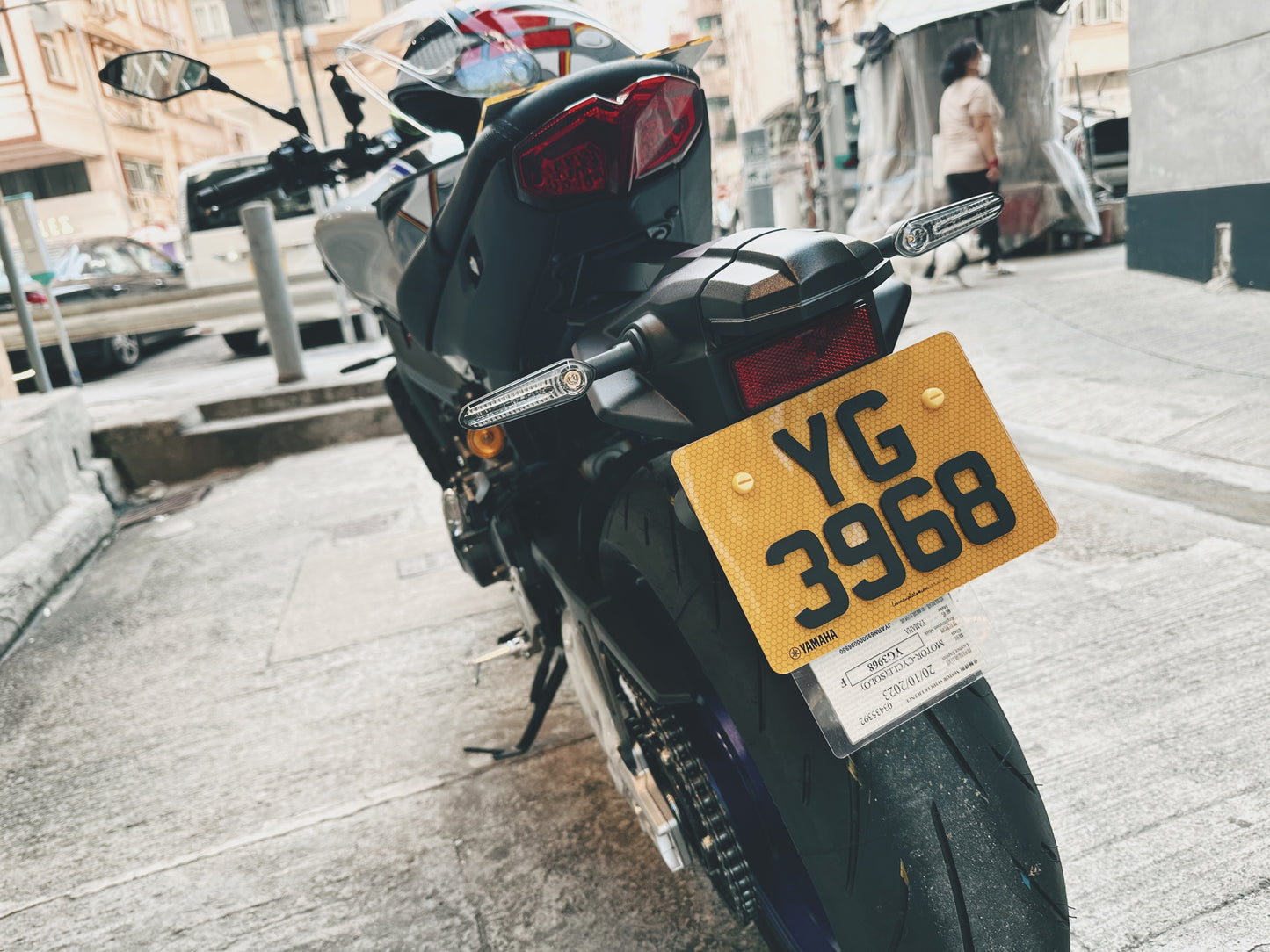 Matte Dial - Matte Black Embossed Motorcycle License Plate