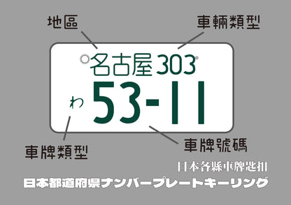 Japan Mini Plate Key Holder - 迷你日本都道府縣車牌匙扣