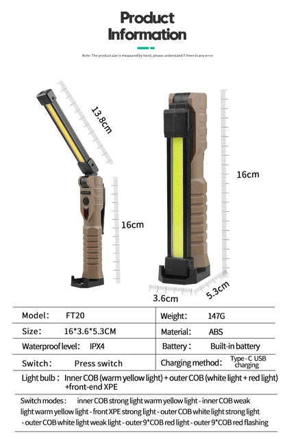 COB LED戶外工作燈電筒