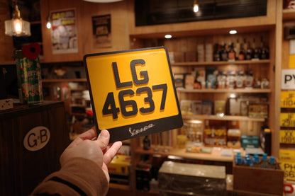 LEATHER STYLE PLATE - Motorcycle license plate with leather pattern 