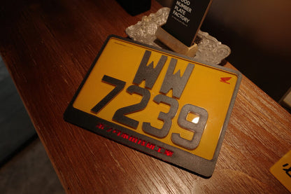 LEATHER STYLE PLATE - Motorcycle license plate with leather pattern 
