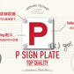 P SIGN PLATE - P SIGN 
